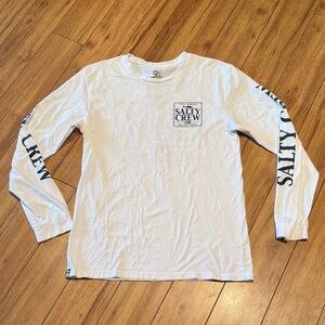 Salty Crew Classic White Long Sleeve Tee. Men size M